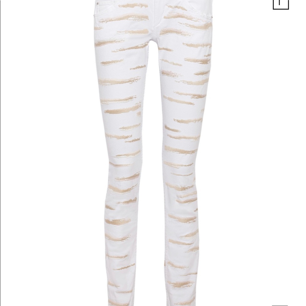ISABEL MARANT Orson Zebra Embroidered Skinny Jeans